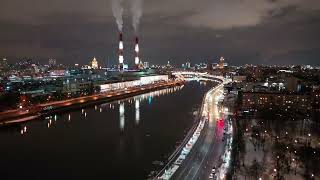 Вечерняя Москва , вид с высоты  Evening Moscow , view from a height, 4K