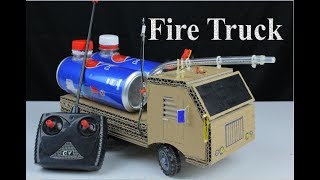 Amazing ! DIY A Simple RC Fire Truck from cardboard - How to make toy car at home