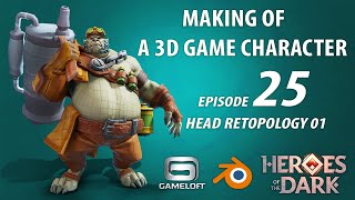 Head Retopology 01 - Create A Commercial Game 3D Character Episode 25