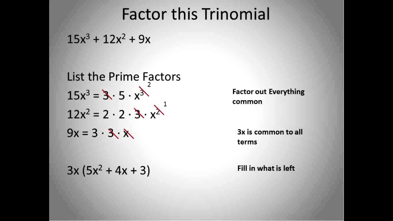 Factoring Trinomials (Simplifying Math) YouTube