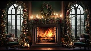 Christmas Ambience 🎄 | Winter Fireplace Burning