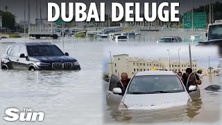 Dubai hit with ‘worst storm in 75 years’ as floods grind city to a halt and at l