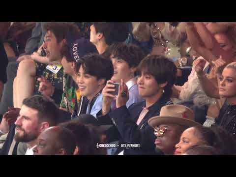 180520 BBMAs / 켈리클락슨 무대 리액션 (BTS 태형 V FOCUS)