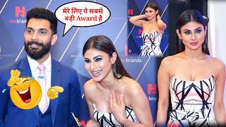 Hottie Mouni Roy Flaunts Her Deep Cleavage In Her White Dress At Brand Vision Summit Award 2022