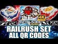 QR CODES RAILRUSH SET VALTRYEK V4 Z ACHILLES A4 ORIGINAL COLORS EM 4K! BEYBLADE BURST TURBO APP