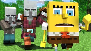 Spongebob vs Pillagers - Minecraft Animation