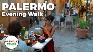 Palermo, Sicily Evening Walking Tour - 4K60Fps With Captions