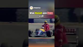 Senna Gets A Lift From Mansell
