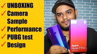 Redmi note 7 pro Unboxing & Hands-on Review| Camera sample,PUBG test|Redmi Note 7 Pro flipkart blue.