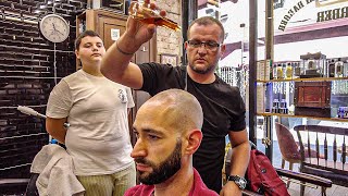 Turkish Barber Mastercl Traditional Wet Shave Asmr In Istanbul