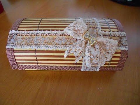 Шкатулка своими руками из соломенной салфетки