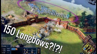 150 Longbowman Raze Two Villages To The Ground - Age Of Empires Iv Gameplay Easy