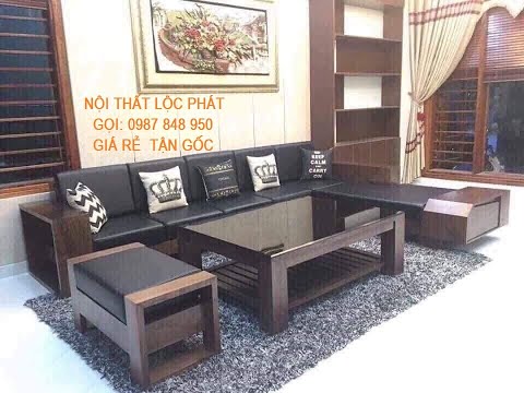 Tổng hợp 100 mẫu bàn ghế Sofa gỗ đẹp giá rẻ | Bàn ghế phòng khách nhỏ chung cư