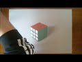 Drawing and coloring Rubiks Cube 3d illusion