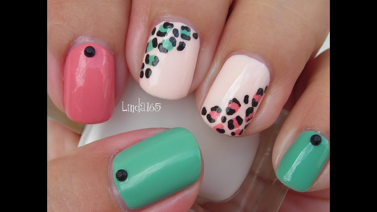 Nail Art  Easy and Girly Leopard Nails  Decoracion de Uñas 