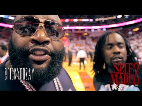 Rick Ross Courtside at Heat vs Knicks Game 5 of the NBA Playoffs ft. Wale & Kelly Rowland