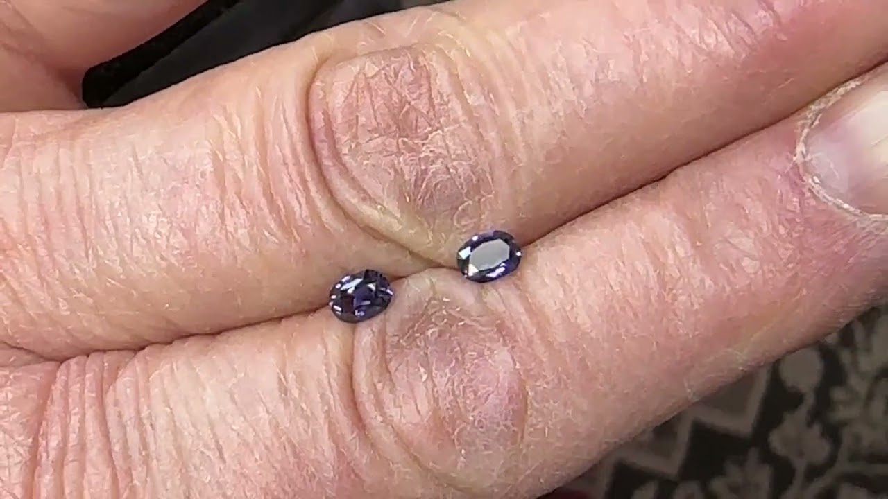 Montana Yogo Sapphire Purple Pair of Ovals .62 ct