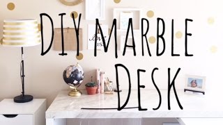 DIY MARBLE DESK & OFFICE STYLE | PAPERPANDUH