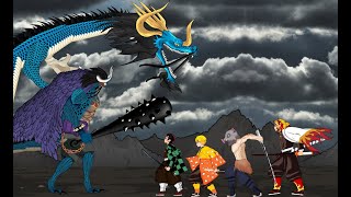 Yonko Kaido Vs Demon Slayer . Drawing Cartoon 2 Animation. Min Hp Animation.