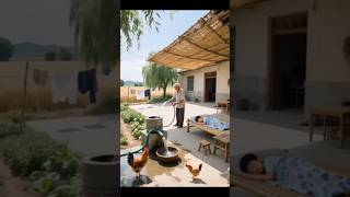 A Hot Weather Grandpa Routine Busy In Village