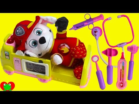 Paw Patrol Marshall Burn Ouchie Ambulance Doctor's Visit