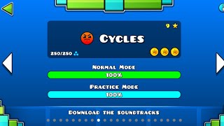 Level - 9 Cycles 100% all coins (Harder) by RobTop ||Geometry Dash