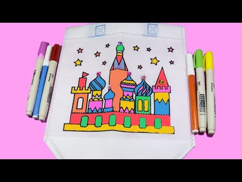 Đồ chơi tô màu túi vải hình lâu đài cho bé | Ngôi nhà trẻ thơ