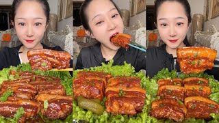 Asmr Soslu Çi̇n Yemekleri̇ Y Chinese Food 吃辛辣的中国菜 Pork Belly Mukbang 먹방
