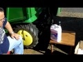 Easy way to load tires with liquid ballast.