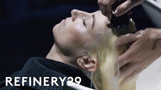 I Bleached My Brunette Hair Purple For The First Time | Hair Me Out | Refinery29
