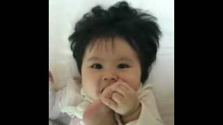 Little Beautiful Baby Loves To Lick Her Little Foot