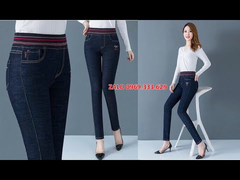 Quần JEAN nữ 2021 bó sát đẹp cao cấp Quần jean nữ lưng cao màu đen hàng hiệu tphcm, Hà Nội