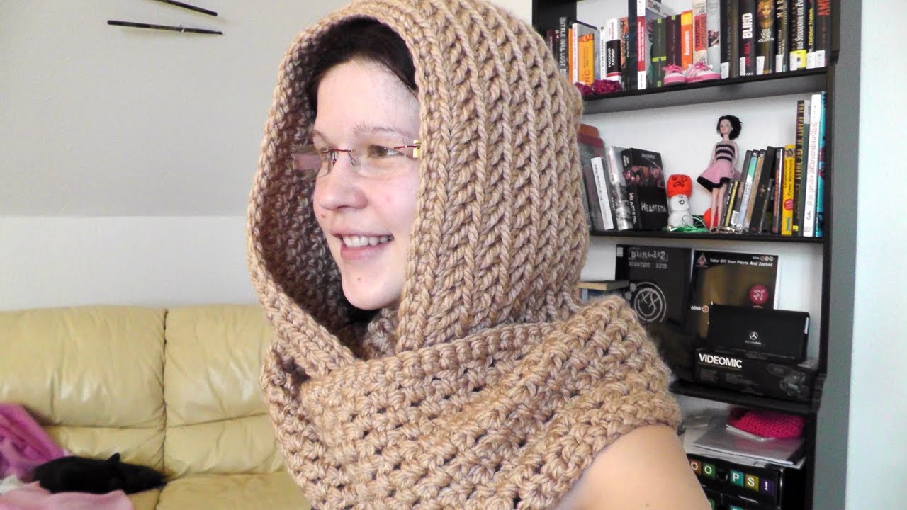 scoodie a hooded Woolpedia pattern  YouTube  How   scarf scoodie hooded  scarf to crochet