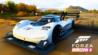 Forza Horizon 4: 2018 Volkswagen I.D R Pikes Peak Greendale Aerodrome Drag | Xbox One X