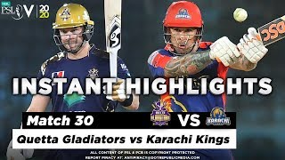 Quetta Gladiators vs Karachi Kings | Full Match Instant Highlights | Match 30 | 15 March | HBL PSL 5