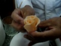 FLORES de pasta de açucar (Rosa cor salmao).-