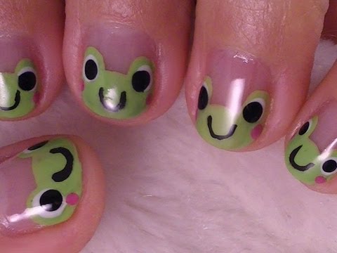 img 1204 simple cute frog nail art for short nails Simple Cute Frog Nail Art