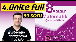 8.sınıf Çalışma Kitabı Matematik 4.Ünite  Çözümleri LGS