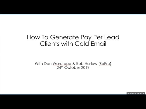 Webinar Replay | How to generate Pay Per Lead Clients with Cold Email