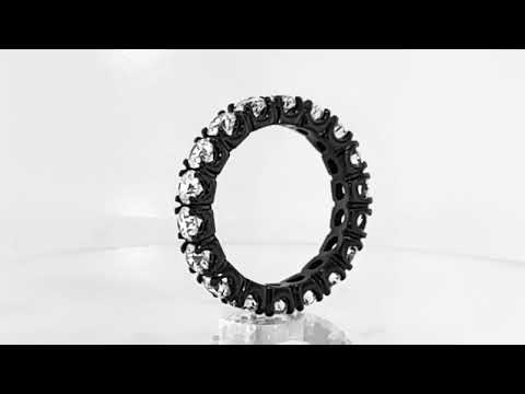 3.60 Carat Eternity Diamond Wedding Band, Anniversary Ring, Vintage Style 14K Black Gold Certified Handmade 3.60 Carat Eternity Diamond Wedding Band, Anniversary Ring, Vintage Style 14K Black Gold Certified Handmade