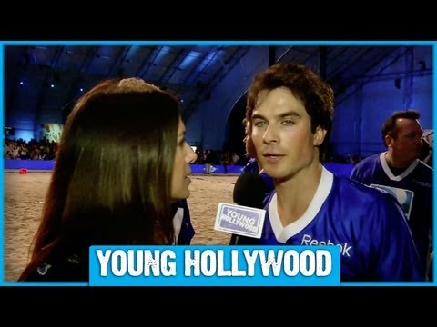 Ian Somerhalder Works Up a Sweat at the Super Bowl!