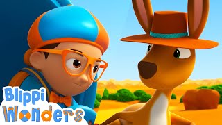 Kangaroo Blippi Wonders Cartoons For Kids - Explore With Me