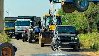 Jcb 3Dx Loading Mud In Tata Tippers Tractors Swaraj 855F New Holland 3630 Tractor Newjcb Thar Truck
