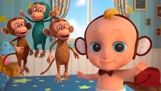 Cinco Macaquinhos - Músicas Infantis Divertidas - Looloo Kids Português