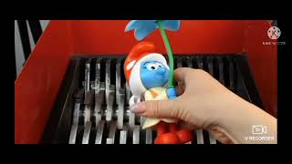 Shredding Two Scooby Toys And One Smurf Toy