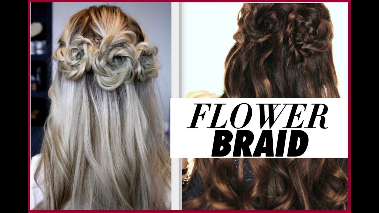 FLOWER BRAID HAIR TUTORIAL | HALF-UP PROM HAIRSTYLES - YouTube