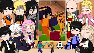 Anime Characters React To Incendius Gacha Reacts To Minecraft Hamoodeg & Aj Bonus Scary Mobs