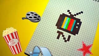 Рисуем по клеточкам -ТЕЛЕВИЗОР (TV)!