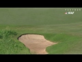 Jason Day gets a lucky bounce on No. 18 at Hyundai