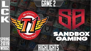 SKT vs SB Highlights Games 2 | LCK Spring 2019 Week 9 Day 2 | SK Telecom T1 vs Sandbox Gaming G2